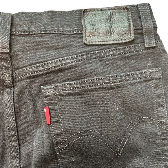 Levi's® Premium WEDGIE STRAIGHT FIT WOMEN'S JEANS black raw cut hem size 27 - Picture 4 of 8